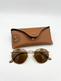 Ray-Ban Round Metal Okulary Przeciwsłoneczne Złote / Brązowy Gradient