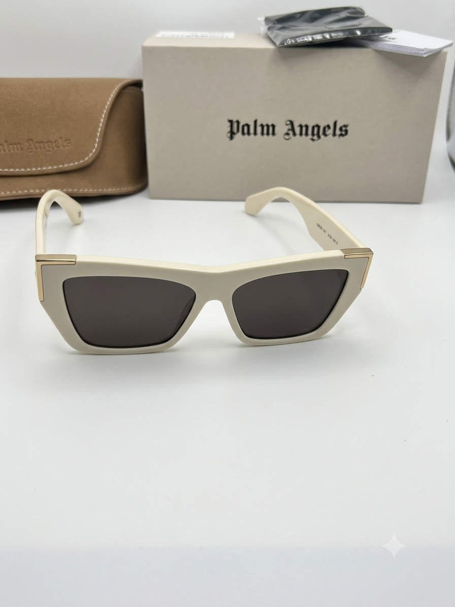 Palm Angels PERI099 – Okulary Przeciwsłoneczne Białe Cat-Eye (Made in Italy)
