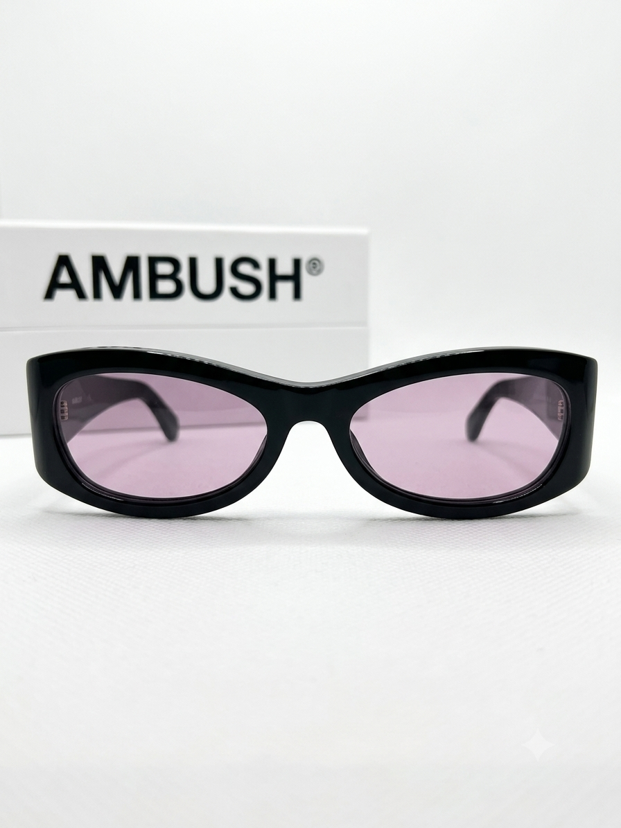 AMBUSH® BERNIE – Czarne Okulary Przeciwsłoneczne z Fioletowymi Soczewkami