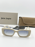 Palm Angels PERI056 – Kremowe Okulary Przeciwsłoneczne z Logo Palmy