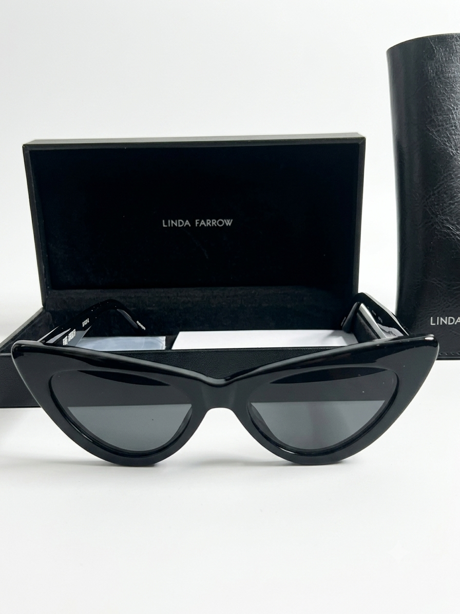 Linda Farrow x The Attico Dora Okulary Przeciwsłoneczne — Czarne