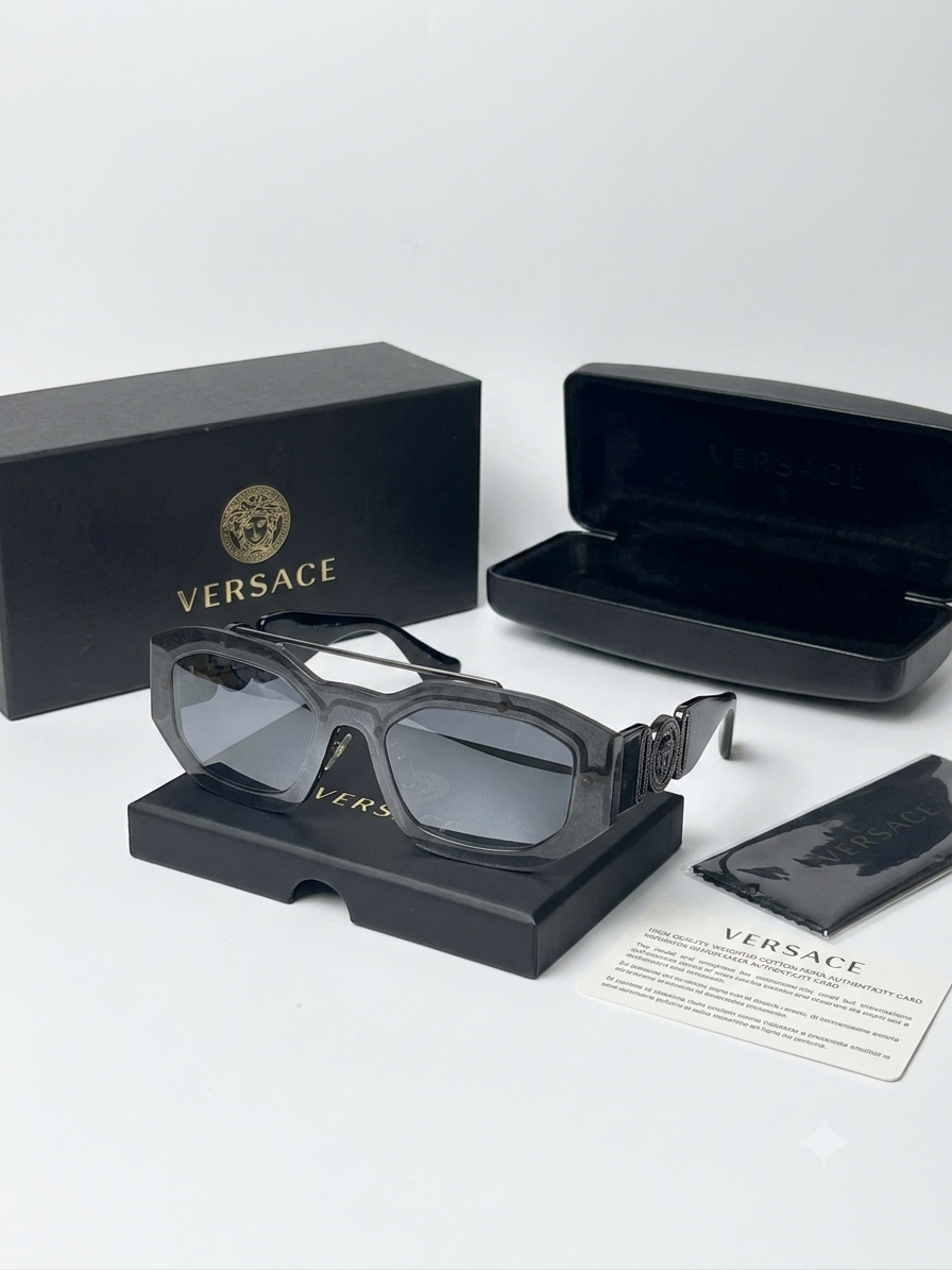 Versace VE4361 – Czarne Okulary Przeciwsłoneczne z Medalionem Meduzy