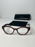 Gucci GG0958O – Bordowe Oprawki Optyczne Cat-Eye ze Złotym GG