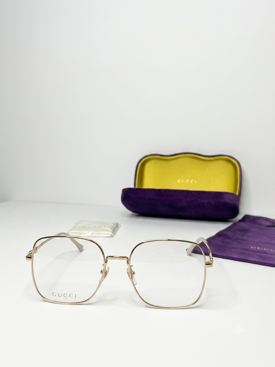 Gucci GG0883OA – Złote Oprawki Optyczne z Detalem Horsebit