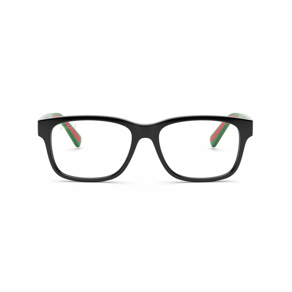 Gucci GG1303O – Oprawki Korekcyjne Czarno-Zielone (Made in Japan)