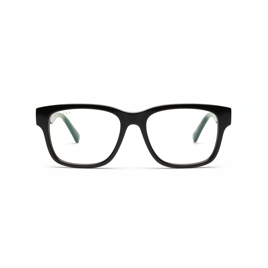 Gucci GG1303O – Oprawki Korekcyjne Czarno-Zielone (Made in Japan)