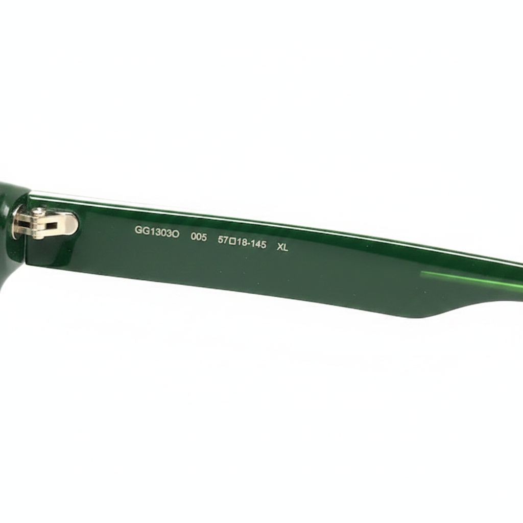 Gucci GG1303O – Oprawki Korekcyjne Czarno-Zielone (Made in Japan)