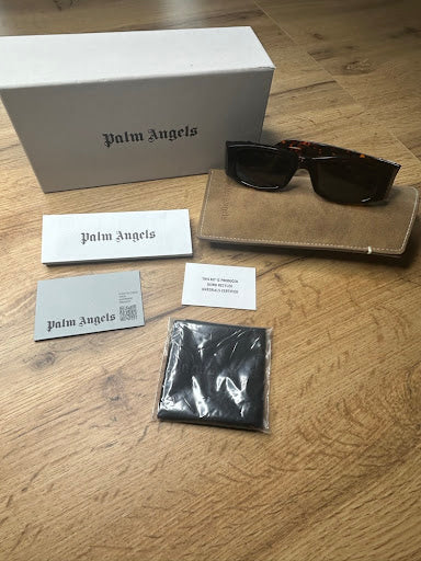 Palm Angels PERI007 – Tortoise Okulary Przeciwsłoneczne z Napisem Angels