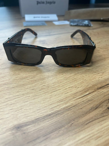 Palm Angels PERI007 – Tortoise Okulary Przeciwsłoneczne z Napisem Angels