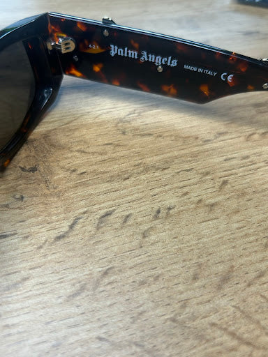 Palm Angels PERI007 – Tortoise Okulary Przeciwsłoneczne z Napisem Angels