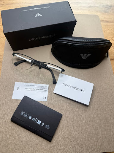 Emporio Armani – Oprawki korekcyjne Half-Rim (czarne)