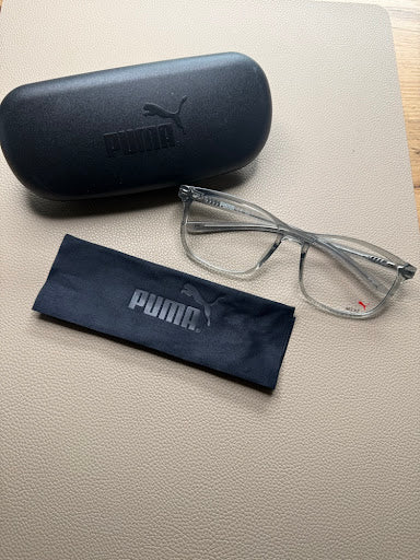 PUMA Optical Frame — Crystal Grey