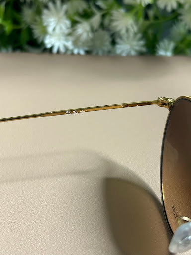 Ray-Ban Round Metal złote okulary z brązowym gradientem - widok z przodu